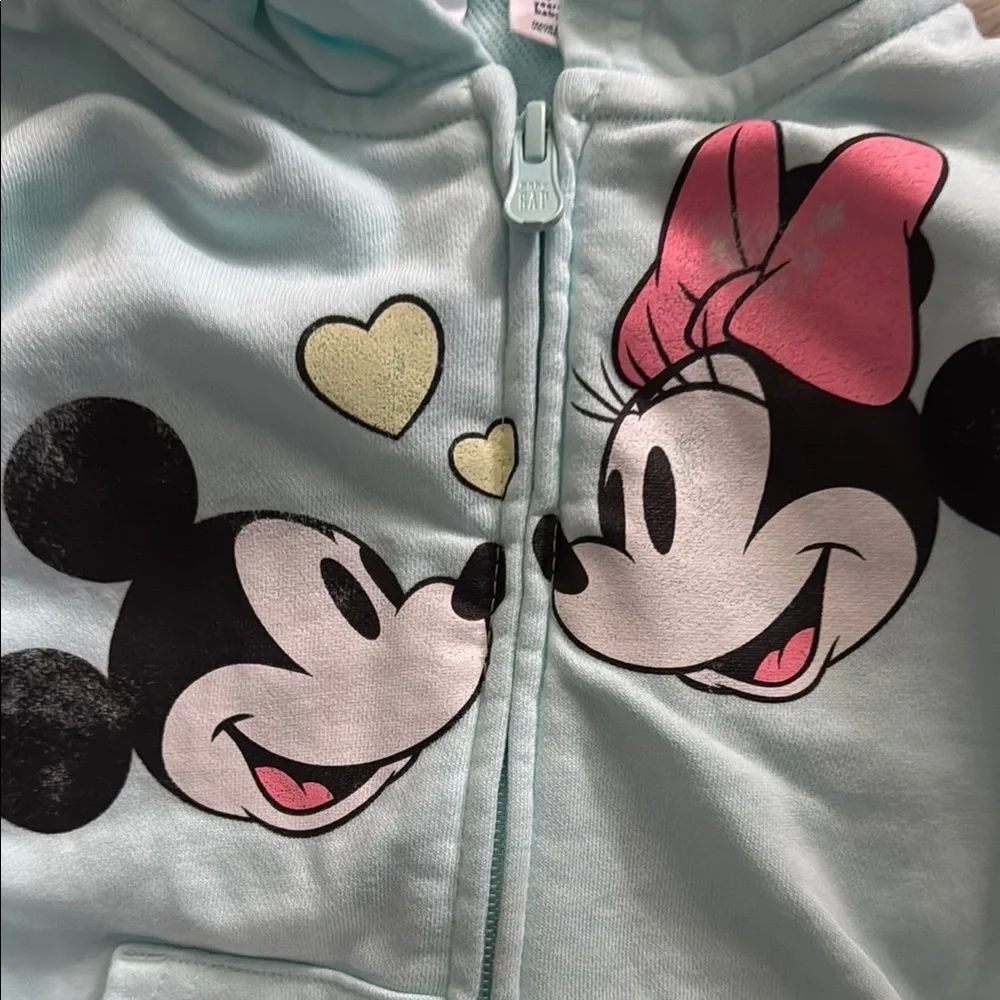 Disney Kids by GAP Light Blue Hoodie with Mickey and Minnie
